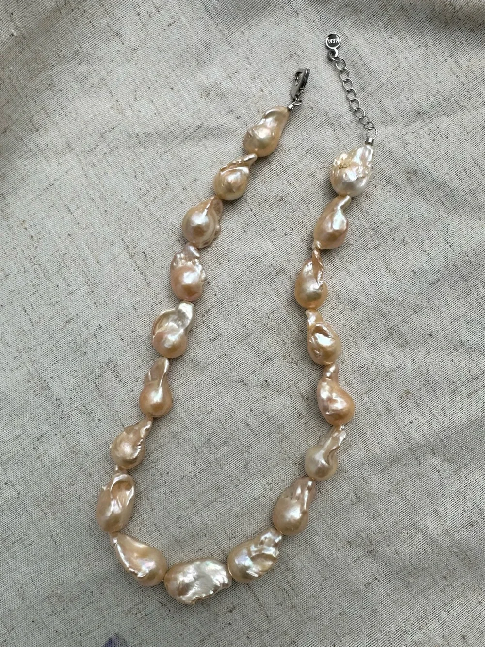 Genuine Natural Pink Freshwater Baroque Pearl Necklace 17-18.5” Gift Box